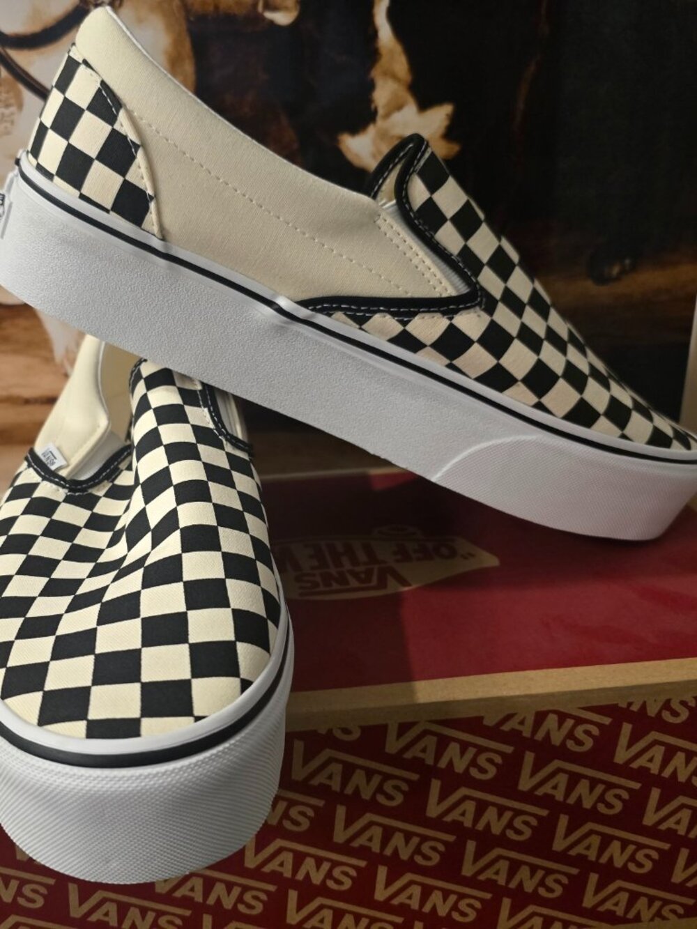 Vans Classic Slip-On Stackform Checkerboard N0A7Q5RTYQ Shoes Men's Size 12 NEW